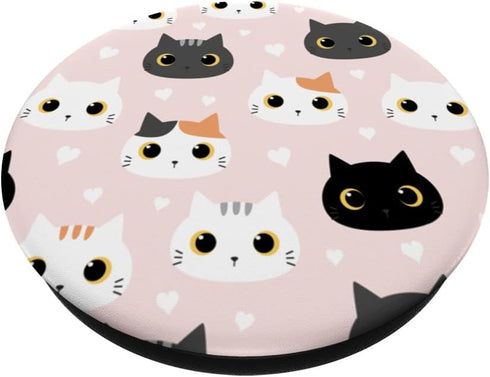Cat Paws Cute Cats Pattern Cartoon Doodle Girl Phone PopSockets Swappable PopGrip
