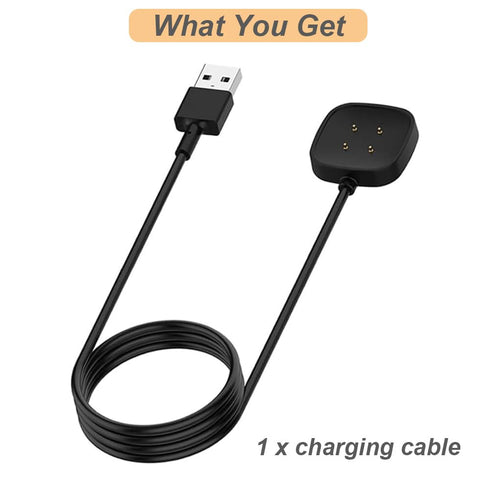 Charger for Fitbit Sense/Sense 2/Versa 3/Versa 4, Replacement USB Charging Cable for Versa 4/3/Sense 2/Sense (3.3ft/1m)