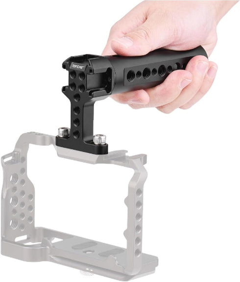 Handgrip Top Handle with Cold Shoe Mount, 1/4"-20 and 3/8"-16 Threaded Holes for Camera Rigs