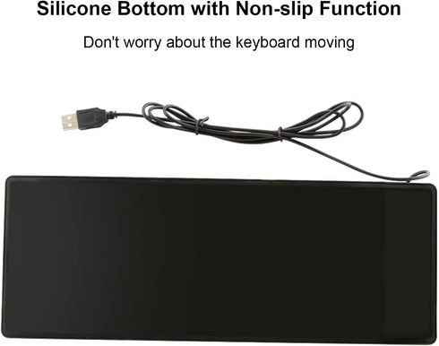 Foldable Silicone Wired Silent Keyboard, 85-Key Portable Waterproof USB Rollup Keyboard for Travel