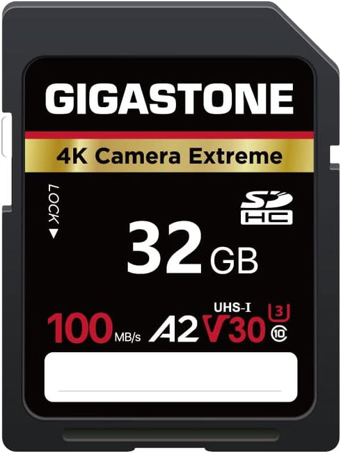 Gigastone 32GB SD Card, 4K Camera Extreme A2 V30 SDHC Memory Card for Canon, Nikon, Sony Cameras