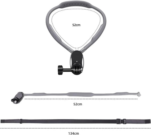 POV Neck Mount with Chest Strap, Extendable Arm Smartphone Mount for GoPro and Action Cameras
