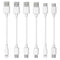 6 Pack 13 Inch Charger Cable: 2-Pack Type C USB-A, 1-Pack USB-A iPhone, 1-Pack USB-A Micro, 1-Pack USB-C, White