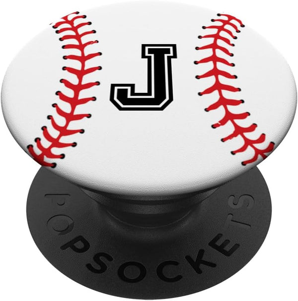 Baseball Player Letter J Initial PopSockets: Standard PopGrip | Baseball Gifts
