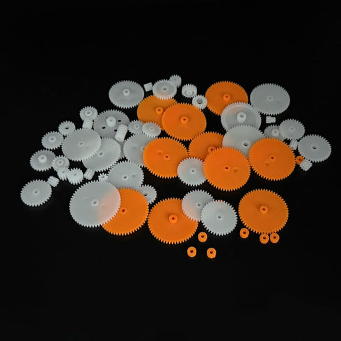 VBezbojny 61PCS Set (61) Plastic Gear Single Gear Spindle Gear Shaft Sleeve Small Motor Gear for RC Car Truck Robot DIY