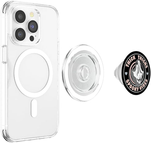 PopSockets MagSafe PopGrip for iPhone - Thick Thighs Spooky Vibes Funny Halloween Ghost Pastel Goth