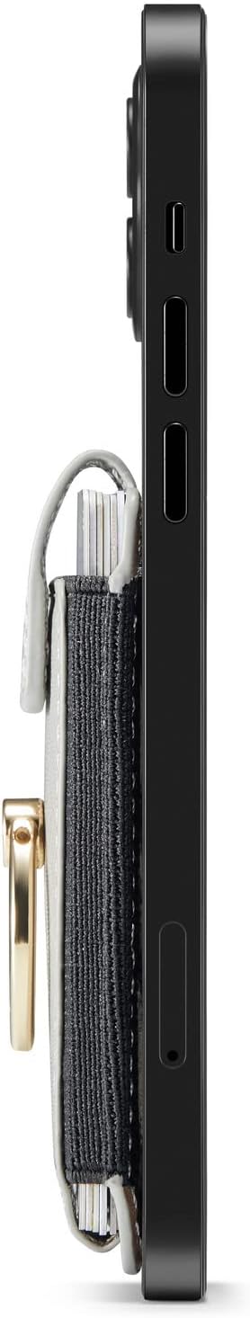 Phone Card Holder with Ring Grip for Back of Phone, Adhesive Stick-on Wallet Pocket for iPhone, Android and Smartphones