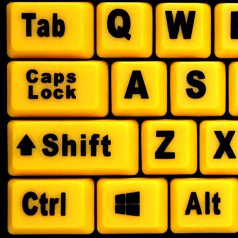 EasyTouch 132 Multimedia Desktop Keyboard, Black - Adesso AKB-132UY, Florescent Yellow