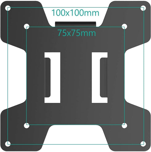WALI 75 75 mm 100 100 mm 1 Pack, Mounting Plate by to by Only for Monitor Mounting System, Black