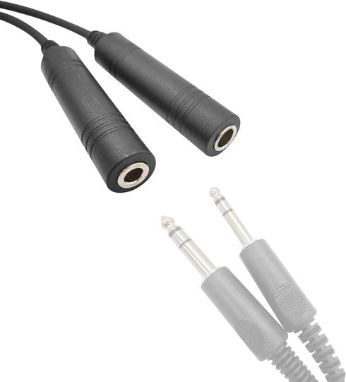 WODASEN Aviation Headset Adapter for Airbus XLR 5 Pin to GA Dual Jacks Connector Headphone Extension Cable