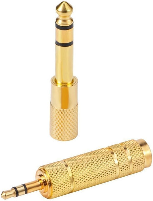 Nightwolf 8 Pieces Audio Adapter, Gold Stereo Adapter 6.35mm 1/4inch to 3.5mm 1/8inch Mic Plug Connector
