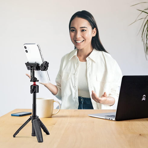 Fotopro Phone Tripod Mount Cold Shoe Rotatable Universal Cell Phone Mount Adapter for Monopod Selfie Stick Desktop
