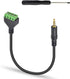 Poyiccot 3.5mm Speaker Wire Adapter - 3.5mm 4 Pole Stereo TRRS Male Jack to AV 4 Screw Terminal Block Cable