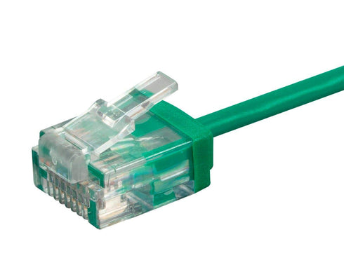 Monoprice Cat6 Ethernet Patch Cable, Snagless, 550MHz, UTP, 32AWG, 1 Feet, Green - Micro SlimRun Series