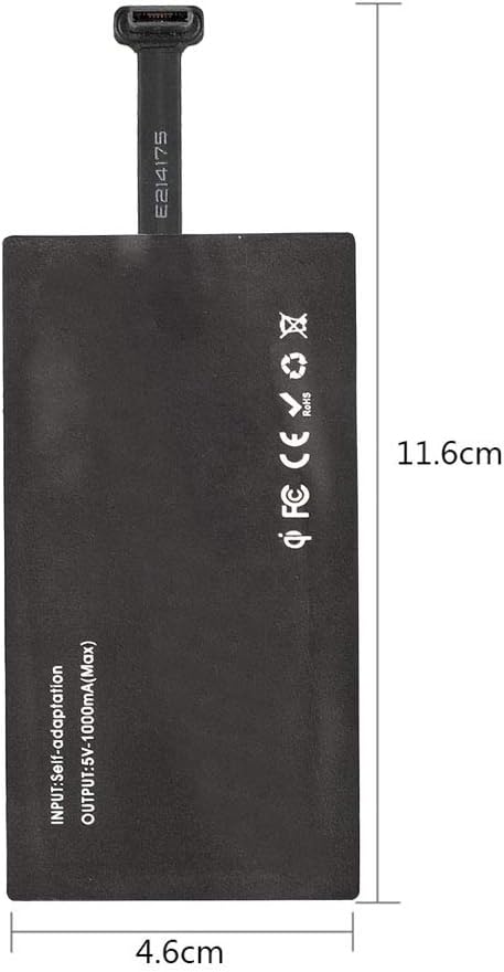 Type C Wireless Charging Receiver Adapter, 1000mA Qi Receiver Chip, Widely Suitable for Type C Mobile Phones
