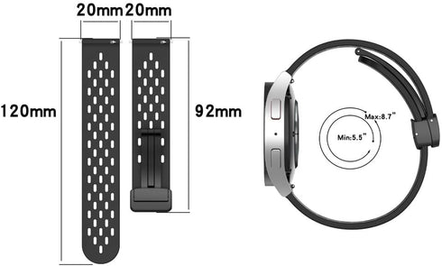 Garmin Venu/Venu sq/Venu sq2/Venu 2 Plus Band, 20mm Breathable Silicone Replacement Strap