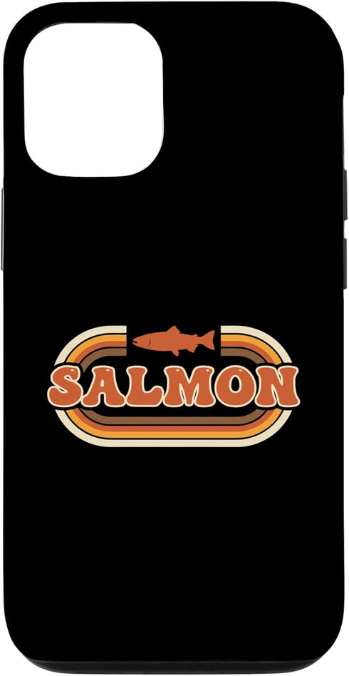 Vintage Retro 70s Salmon Fishing Retro Salmon River Fishing Vibe Case for iPhone 12/12 Pro