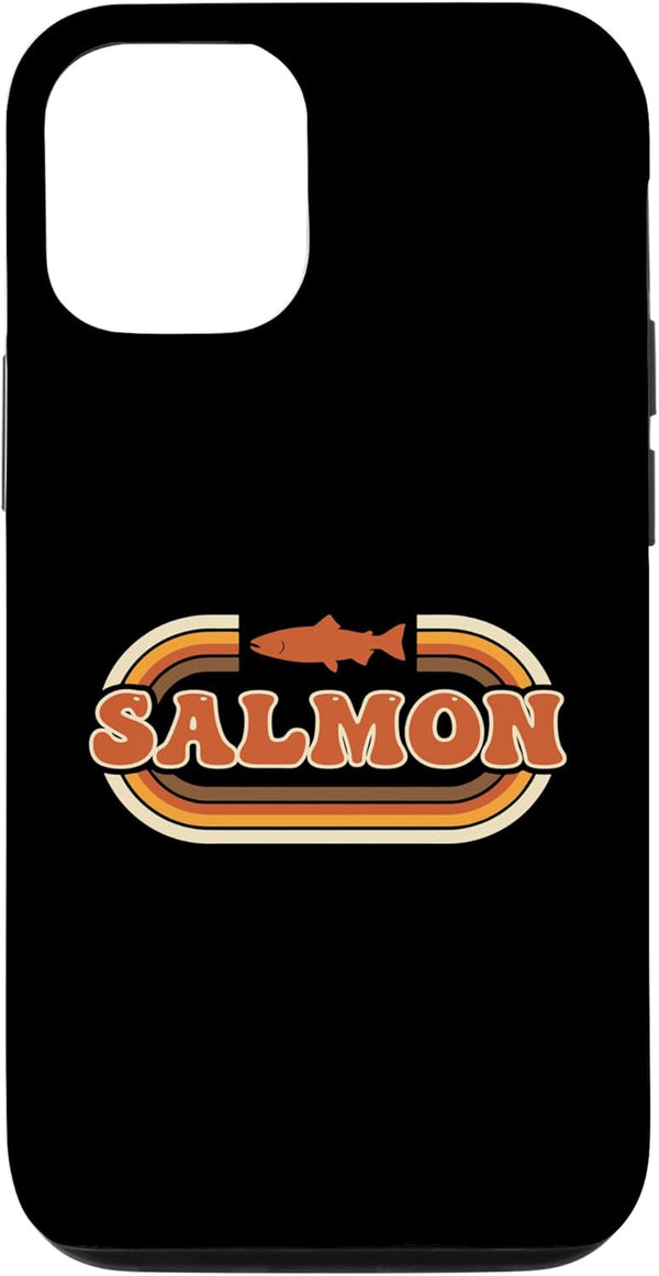 Vintage Retro 70s Salmon Fishing Retro Salmon River Fishing Vibe Case for iPhone 12/12 Pro