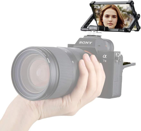 NICEYRIG Vlog Selfie Mirror Camera/Phone Mount, 360° Flip Screen Mirror for TikTok YouTube Live