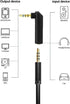 3.5mm Angle Male to Female Audio Adapter, 90 Degree Right Angle Gold-Plated TRS Stereo Jack Plug, 2 PACK