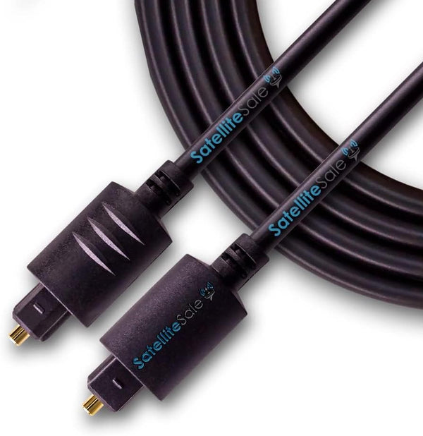 SatelliteSale Digital Toslink SPDIF Audio Optical Fiber Cable - Universal Wire PVC Black Cord, 15 feet