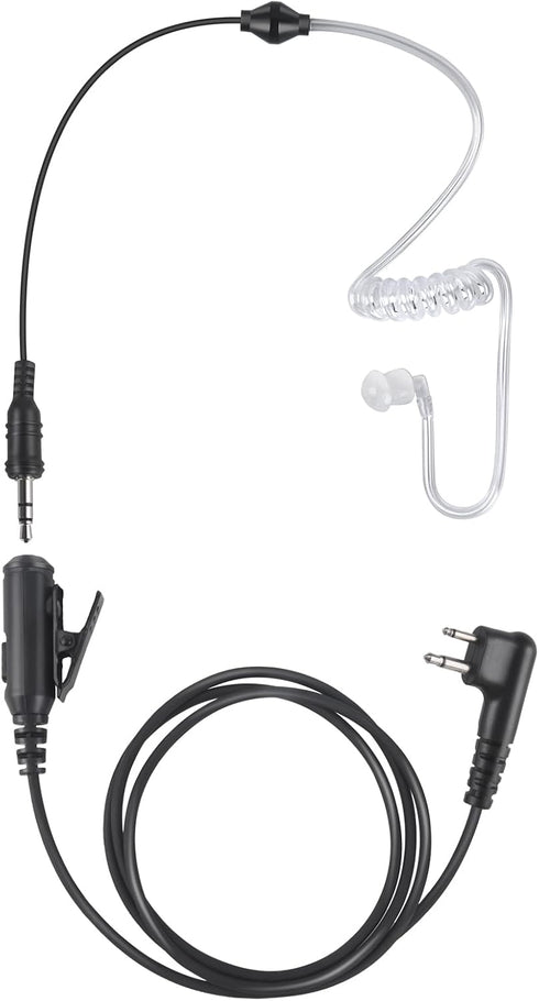 2 Pin Ptt Mic Earpiece - Two Way Radio Headset for Motorola Walkie Talkie, Wired, Black