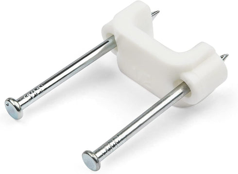 StarTech.com 100 Pack Cable Clips with Nails - Two Steel Nails - Reusable Nail-in Clamps - Brick/Drywall Cable Fasteners - Ethernet Cord/AV/Coax Cable - Mounting Cable Tacks - White - TAA (CBMDNMCC1) by StarTech.com