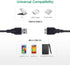 USB 3.0 Micro Cable 1.6ft - Type A Male to Micro B, compatible with Samsung Galaxy S5, Note 3, cameras, and HDDs.