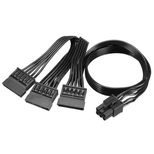 6 Pin Male to 3X 15 Pin SATA Female Hard Drive Power Adapter Cable for Seasonic Antec Modular Power Supply