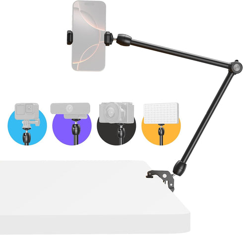 SMALLRIG Desktop Magic Arm Support with Crab-Shaped Clamp Kit, Aluminum Alloy, 24.3x4.5x1.1 in,
