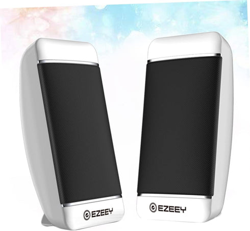 Mobestech Computer Speakers 2pcs Portable Wired Sound Powered Speakers for Desktop Mini Speaker