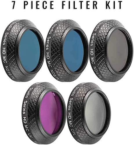 Ultimaxx 7 Piece Drone Camera Filter Bundle Kit for DJI Phantom 4 with Lens Hood and Carry Case