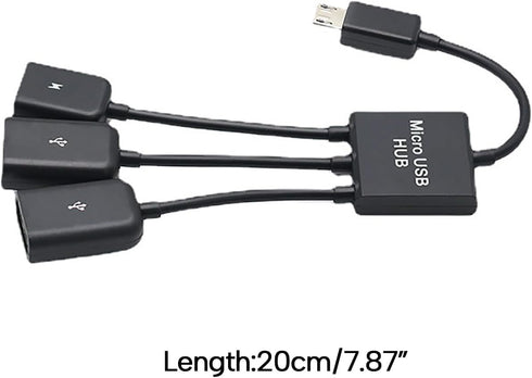 ljhnba 3in1 2 3 USB to OTG Port HUB Cable Splitter Micro-USB Type-C Adapter Converter for Tablet Computer Keyboard