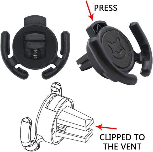 2 Pack Holder Car Mount for Popsocket, Collapsible Grips Mount for Car Vent with Secure Clip for Horizontal Air Vent