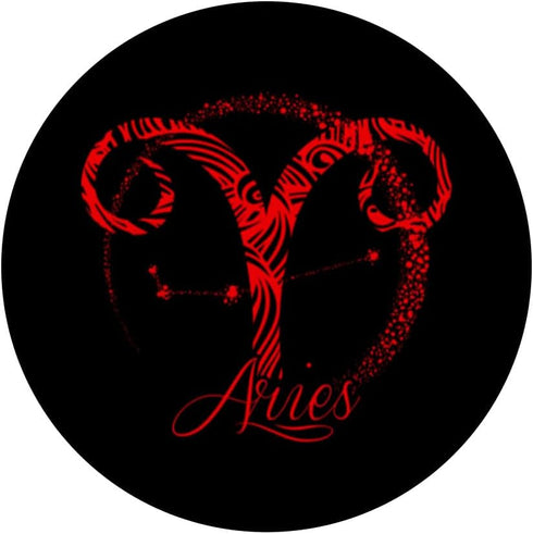 PopSockets Standard PopGrip, Red Aries Zodiac Sign Birth Star March April Birthday