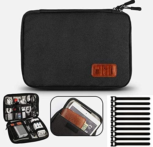 Travel Cable Organizer Bag Double Layer Waterproof Portable for USB Cable, Phone Charger, Headset Wire, SD Card