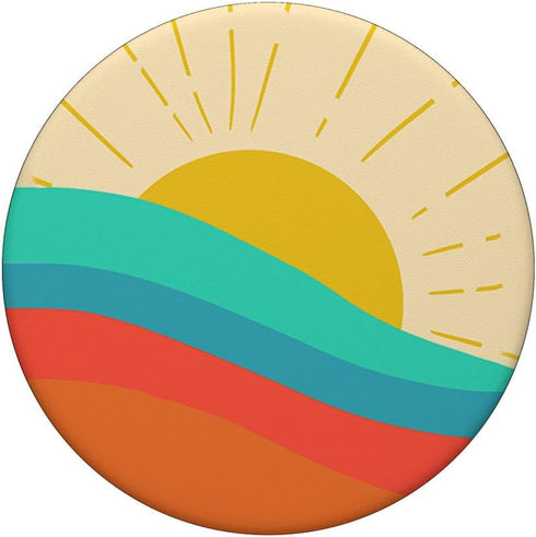 Minimal Sunrise Boho Retro Nature Aesthetic Art PopSockets Standard PopGrip