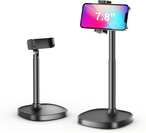 GMETAL Desktop Phone Stand, Adjustable Height & Angle Holder, Compatible with iPhone, Samsung,