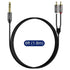 J&D 1/4 inch TRS to Dual RCA Audio Cable, Gold Plated Copper Shell Heavy Duty 6.35mm Male TRS to 2 RCA Male