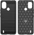 Nokia C21 Plus Case with HD Screen Protector - Non-Slip Shock-Absorption Flexible TPU Carbon Fiber Bumper, Navy