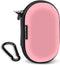 Hard EVA Earbud Case, Small Zipper Pouch for Wired Earphones, Compatible with Oval Wireless Earbuds (Pink)