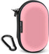 Hard EVA Earbud Case, Small Zipper Pouch for Wired Earphones, Compatible with Oval Wireless Earbuds (Pink)