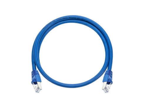 Monoprice Cat6A 3ft Blue Patch Cable, Double Shielded (S/FTP) 26AWG 10G Pure Copper Snagless RJ45