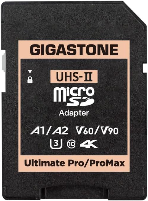 GIGASTONE UHS-II MicroSD to UHS-II SD Memory Card Adapter, Ultimate Camera Adapter