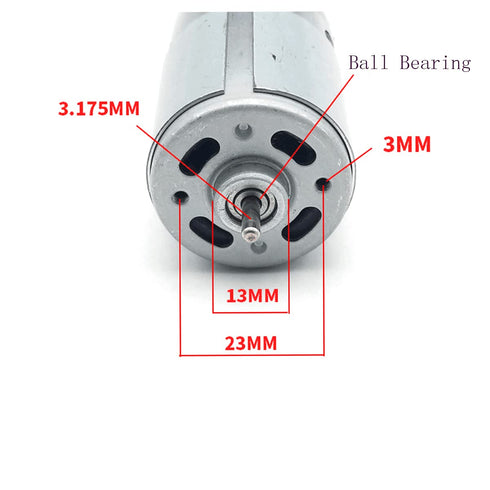 priaolker 550 12V-24V 11000RPM Ball Bearing Motor High Torque High Power High Speed Motor DC for RC Boat Toy Model DIY