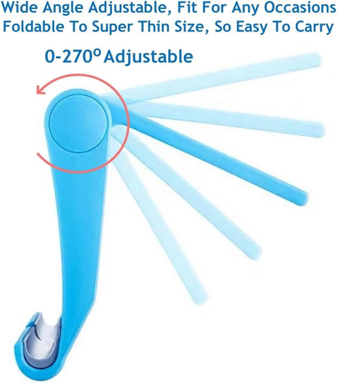 Adjustable Foldable Cell Phone Stand for Desk, Compatible with Most Devices, Lightweight (Blue)