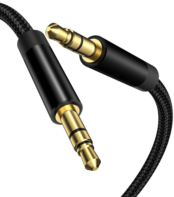 3.5mm Aux Audio Cable 5ft, Nylon Braided Auxiliary Cord for Headphone, Car Audio, Laptop, Smartphone, Home Stereos