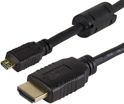 Monoprice High Speed HDMI to HDMI Micro Cable - 4K@60Hz, HDR, 18Gbps, 1.5 Feet, Black