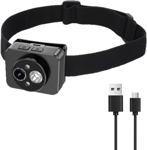 ciciglow Head Mounted Action Camera, 1080P Adjustable Angle Small Head Mounted Sports Camera,