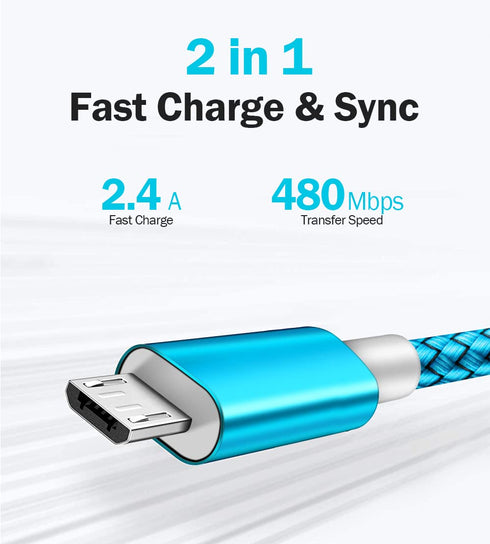2pack 3.5ft Micro USB Cable Android Fast Charger Power Cord for Samsung S7/S6, Note 5/4, Galaxy J7/J3, Kindle Tablets